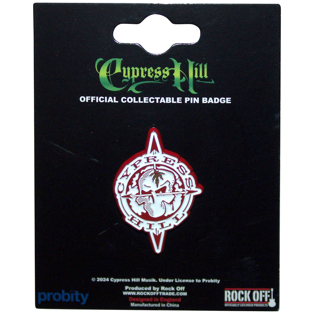 Cypress Hill - Skull Compass Pin - Wit/Rood